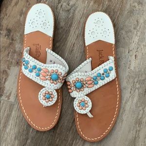 Jack Rogers white gem sandal
